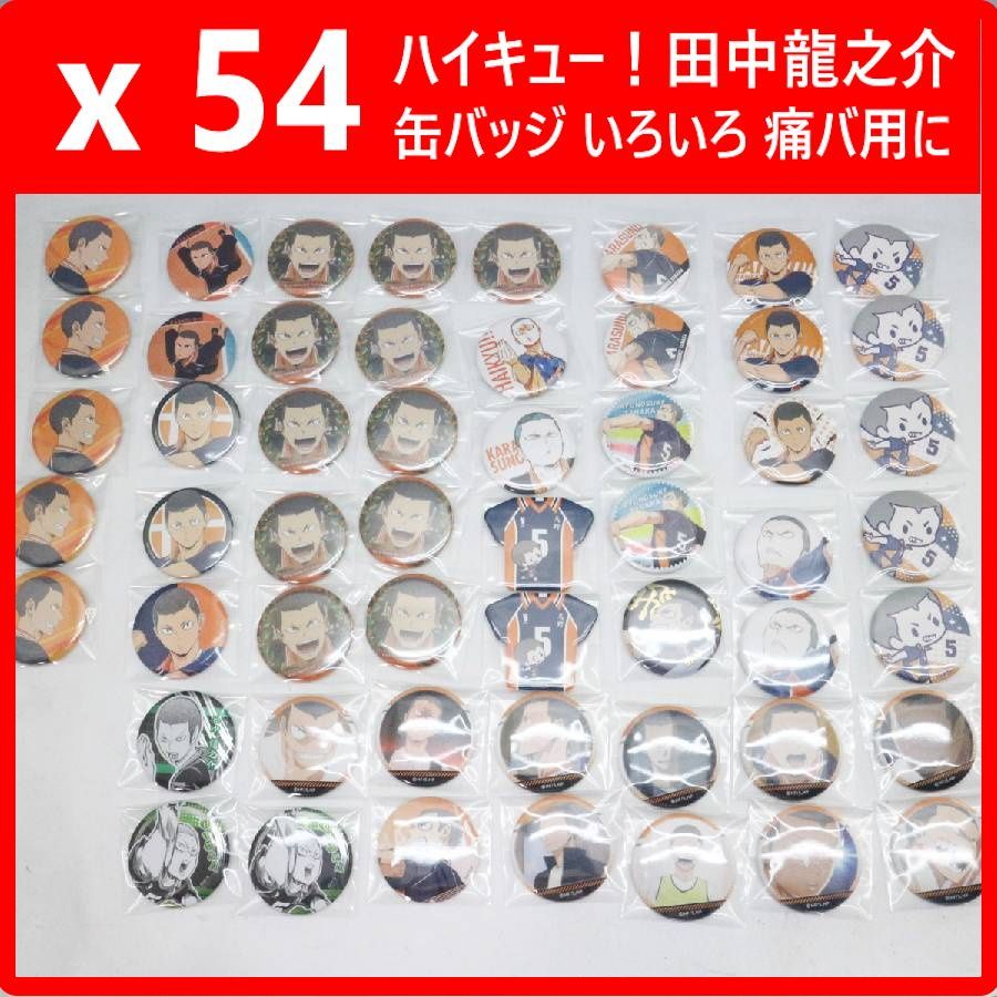 54個セット】 ハイキュー！！ 田中龍之介 缶バッジ いろいろ 痛バ用