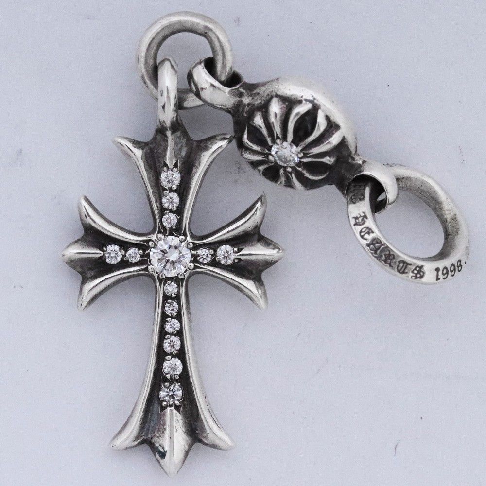 CHROME HEARTS 1ボールタイニーCHクロスチャーム with パヴェダイヤモンド シルバー