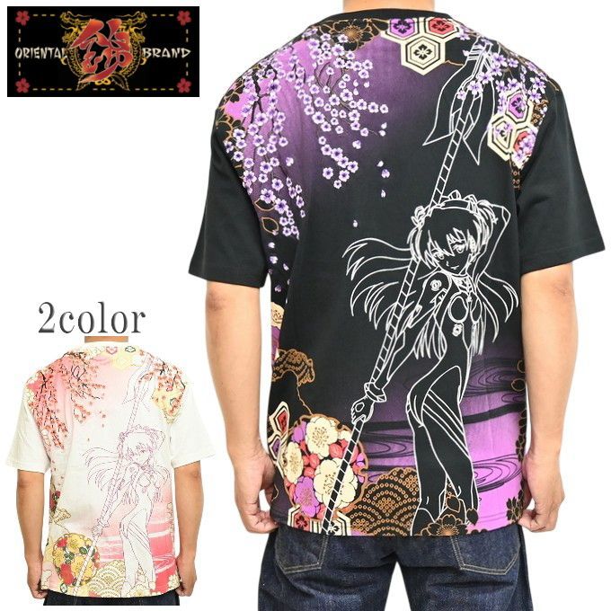 EVANGELION NISHIKI 526234 半袖Ｔシャツ 百科流水アスカ エヴァンゲリオン 錦 メンズ