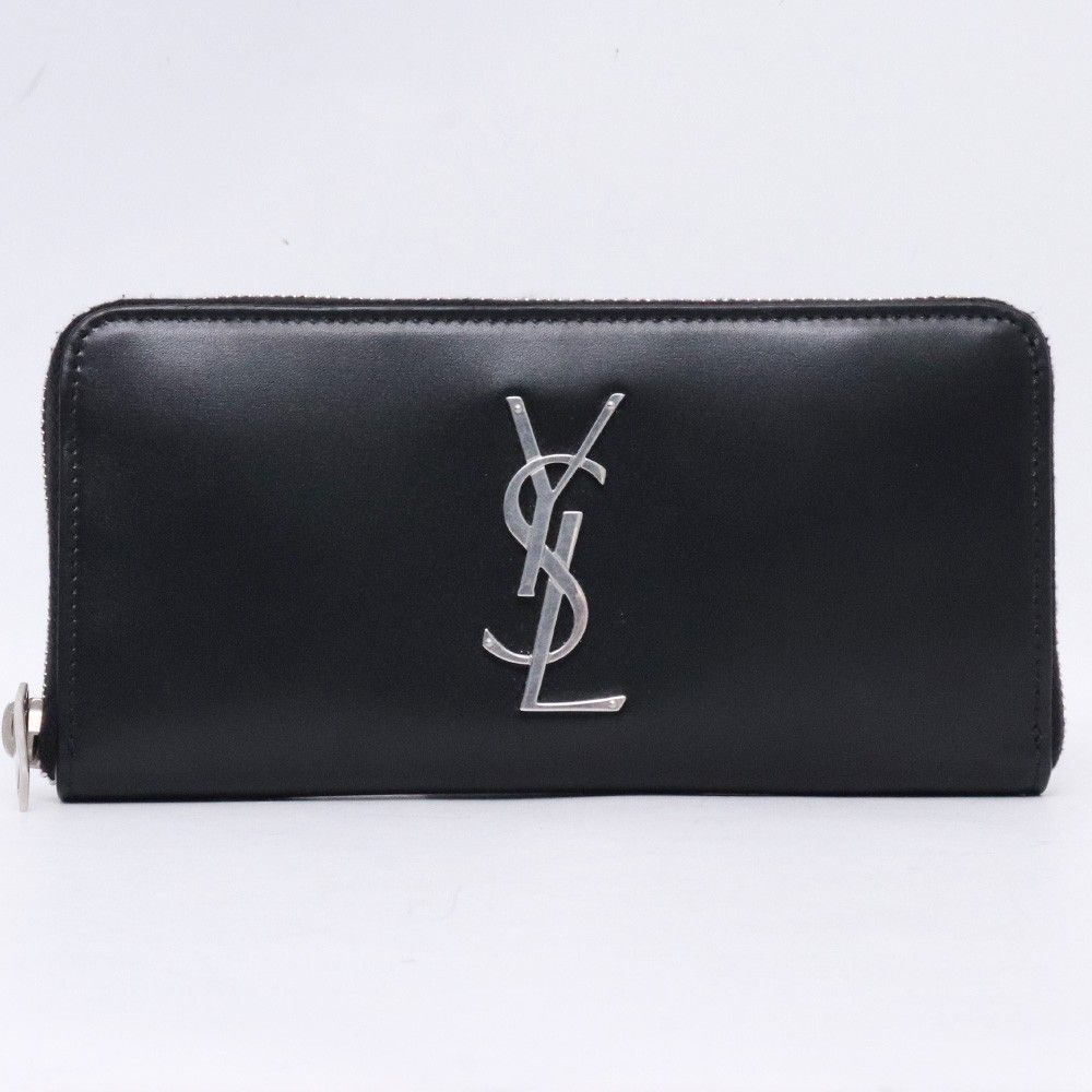 SAINT LAURENT YSLロゴ カサンドラ ラウンドファスナー 長財布 ブラック 617415 0SX0E 1000
