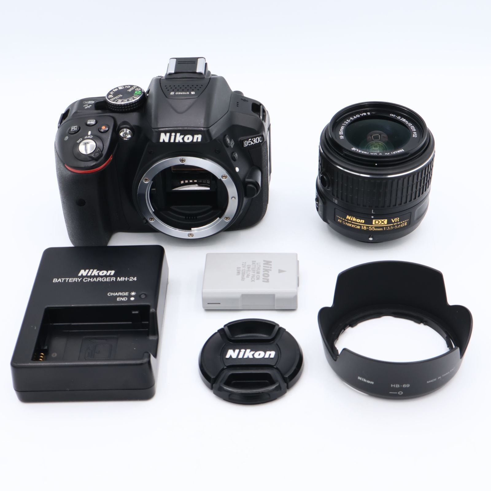 【シャッター回数：5576回】Nikon ニコン デジタル一眼レフカメラ D5300 18-55mm VR II レンズキット ブラック #260603_2038930