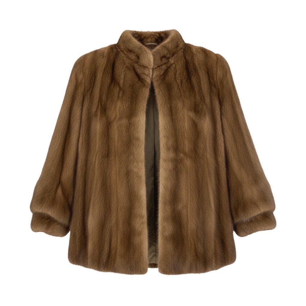 32f11 毛皮コート ミンクファー デミバフミンク 最高級毛皮 MINK FUR サイズFREE ブラウン系 レディースu02t