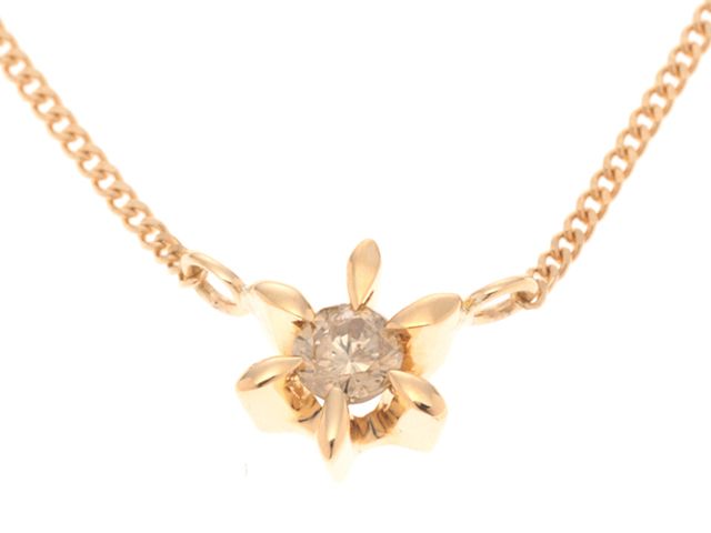 JEWELRY ジュエリー ジュエリー K18YG/D0.08ct/約1.6g【205】 貴金属･宝石 ネックレス K18イエローゴールド K18YG/ダイヤモンド イエロー レディース【中古】