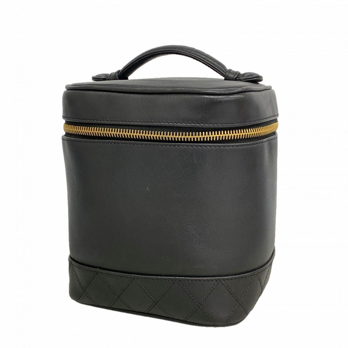【6fa1890-k】シャネル バニティバッグ ビコローレ ラムスキン ブラック ゴールド金具【中古】レディース