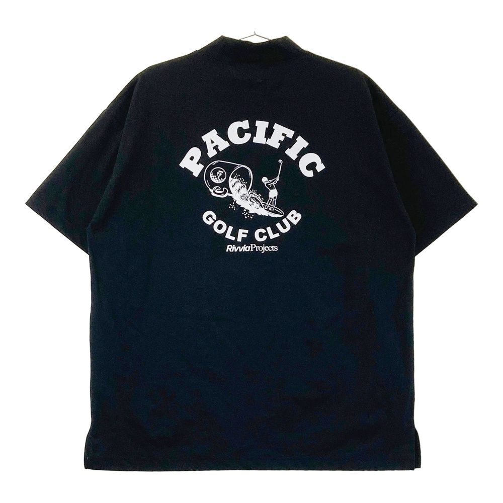 PACIFIC GOLF RIVVIA ゴルフクラブ ロゴ入りシャツ L 黒 サイズ：L PACIFIC GOLF CLUB パシフィック ゴルフクラブ ×RIVVIA