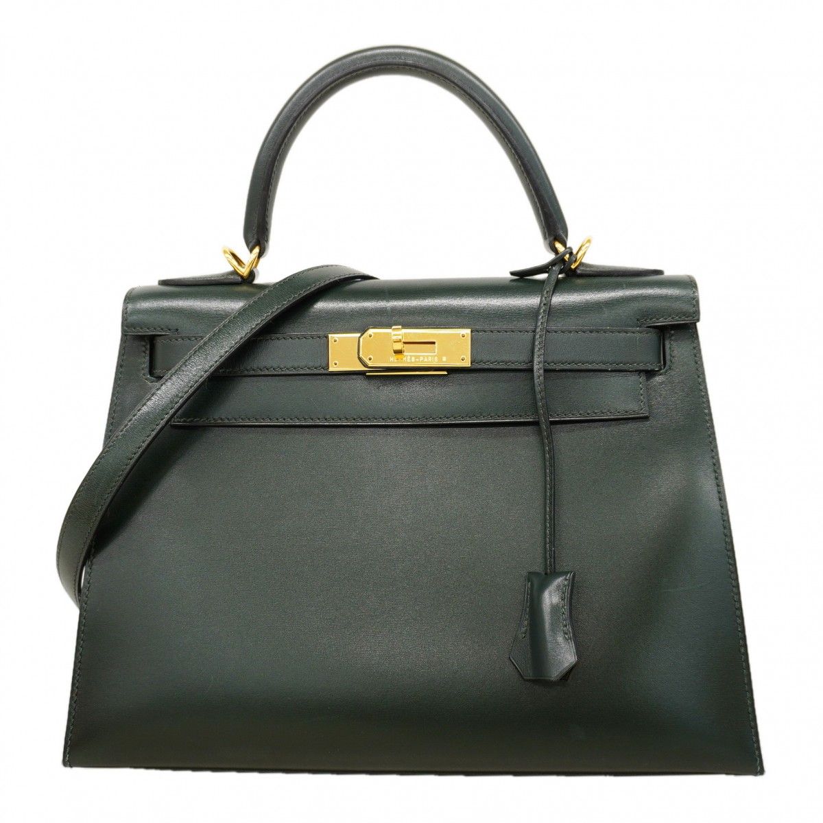 【6fa1168】エルメス ハンドバッグ ケリー32 ボックスカーフ ヴェール ゴールド金具 □F刻印 2wayバッグ【中古】レディース 691,772円