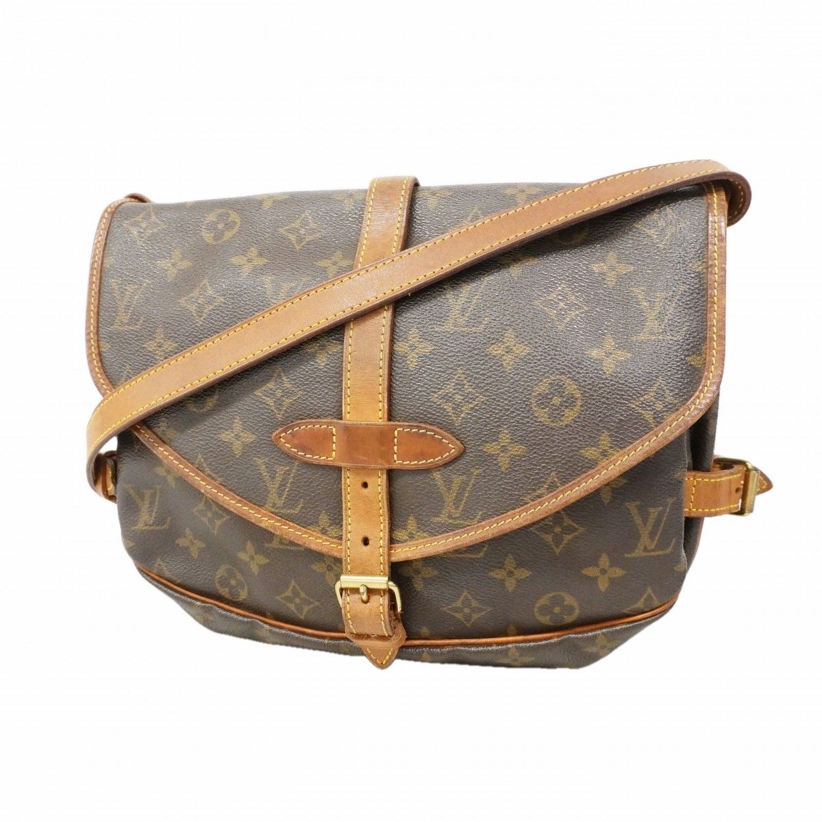 【6fa1846】ルイヴィトン ショルダーバッグ モノグラム ソミュール30 M42256 ブラウン【中古】レディース