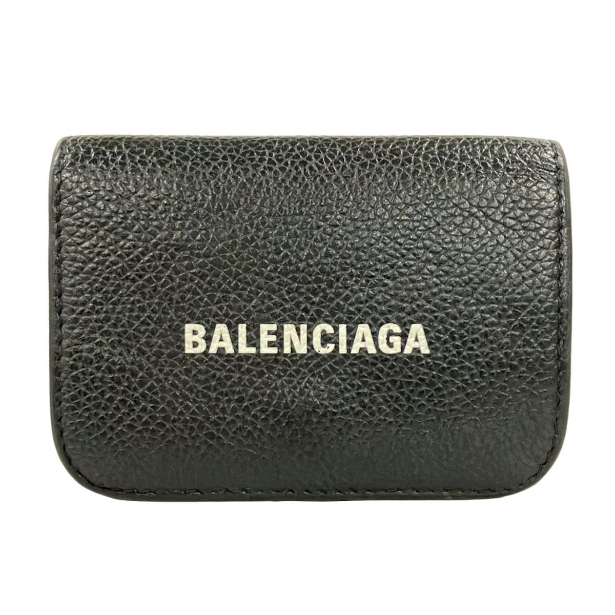 BALENCIAGA(バレンシアガ) 3つ折り財布 キャッシュ ミニ ウォレット 593813 黒 レザー