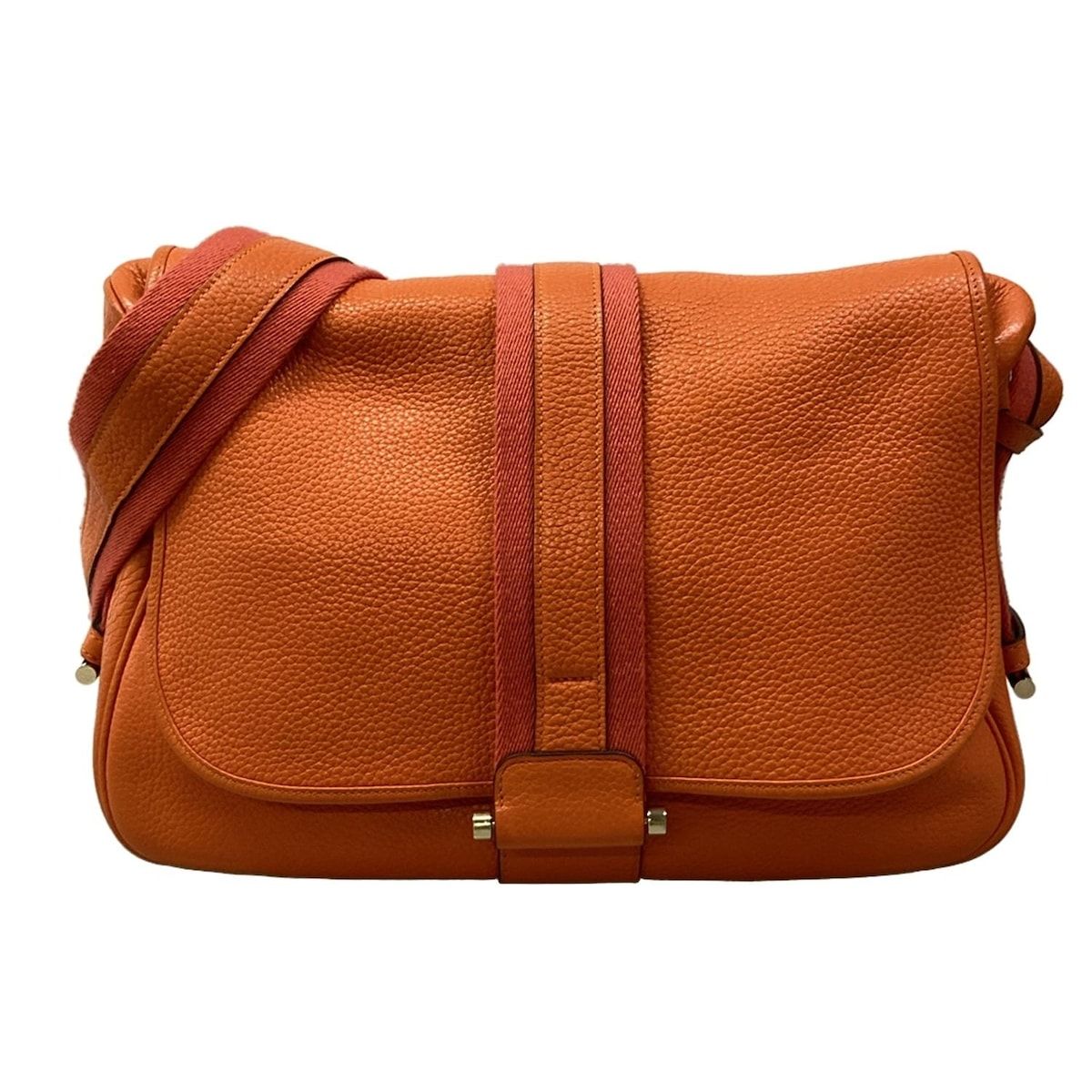 HERMES(エルメス) ショルダーバッグ ブールラング オレンジ ゴールド金具