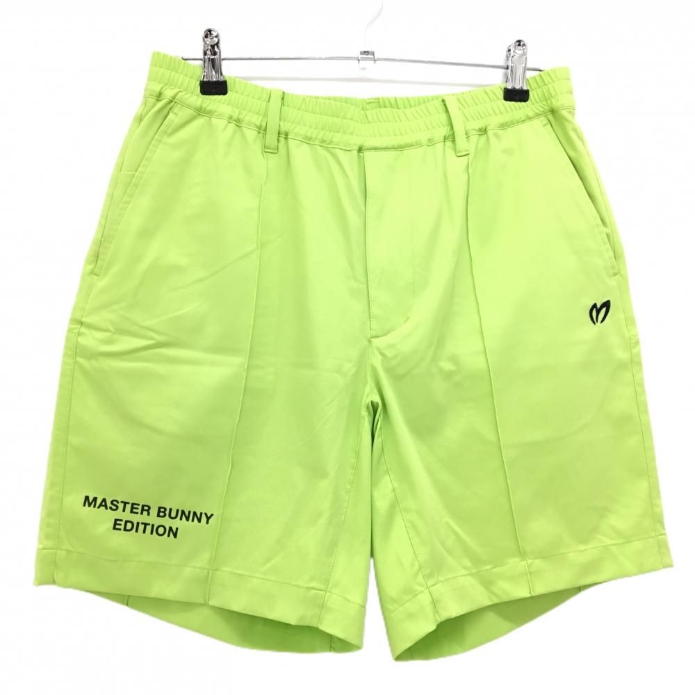 【美品】マスターバニー ハーフパンツ 蛍光グリーン ストレッチ ナイロン混 メンズ 4(M) ゴルフウェア 2024年モデル MASTER BUNNY EDITION
