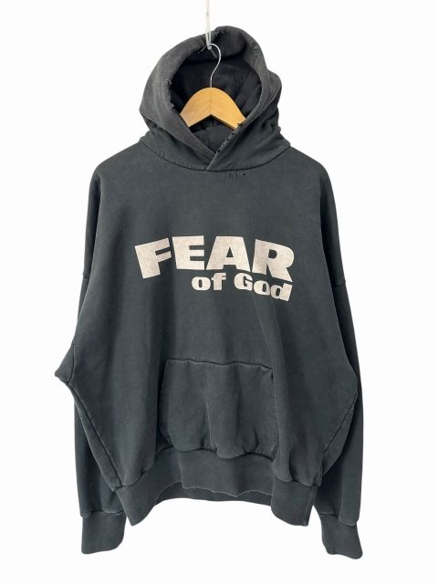 フィアオブゴッド Fear of God Vintage Fear Is Gone Hoodie ヴィンテージ ロゴ プリント フィアー ゴーン フーディ パーカー L 黒 ブラック ブランド古着ベクトル 中古☆AA★260609