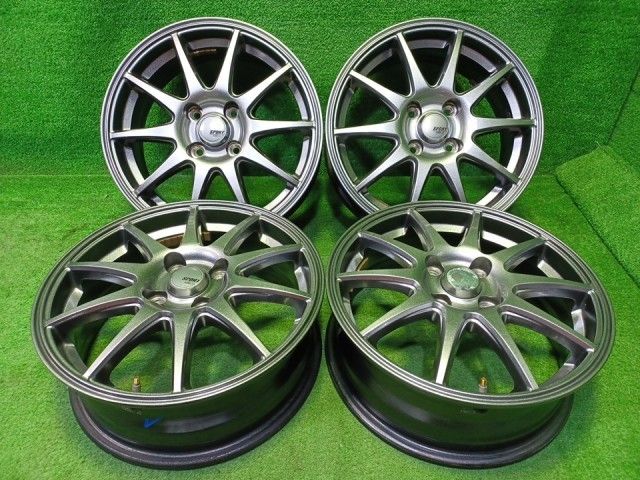 スポーツアベリア ﾌｨｯﾄ ｱｸｱ ﾔﾘｽ ホイール アルミ ガンメタ 15インチ 5.5J 4穴 4本 100 +43