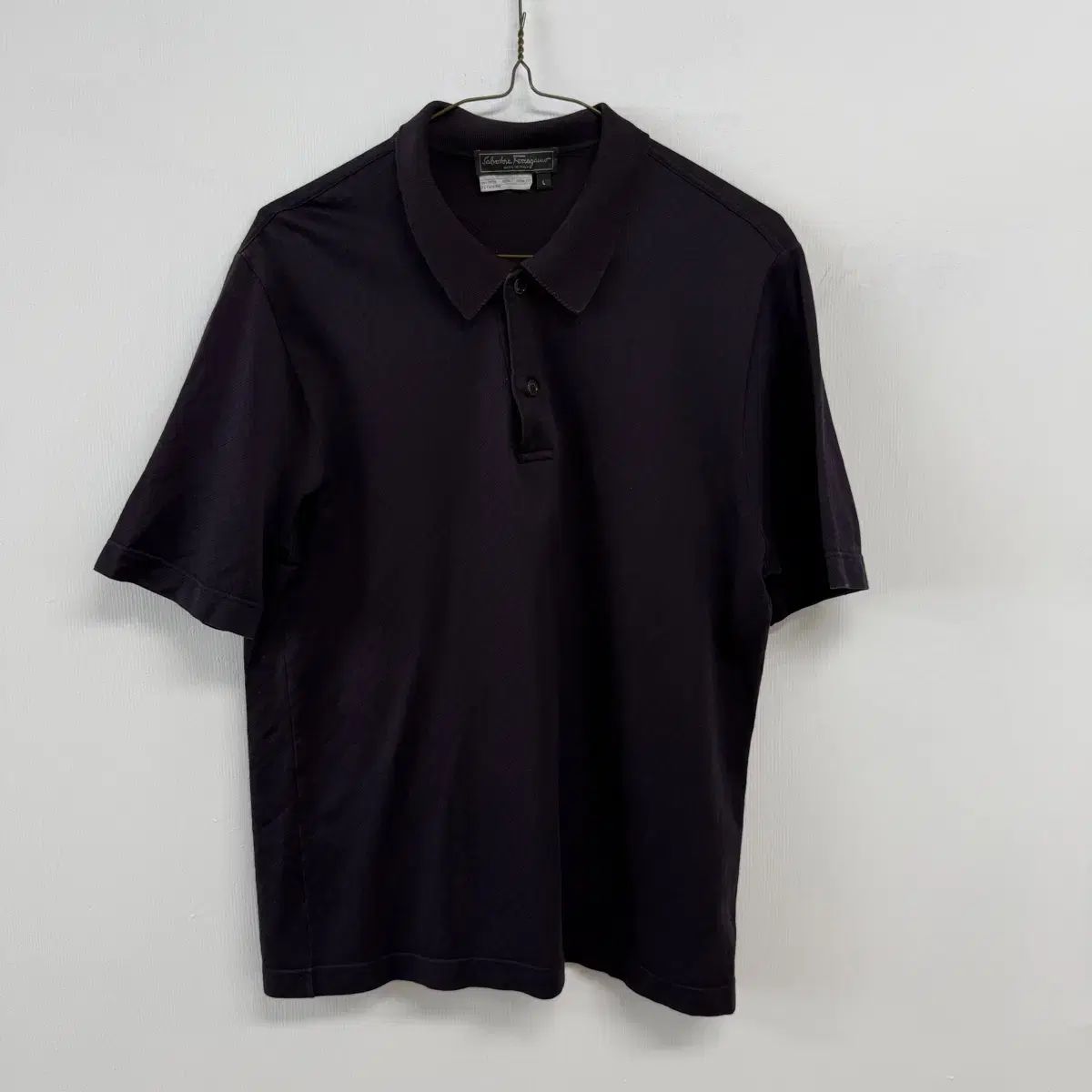 Salvatore Ferragamo サルヴァトーレ・フェラガモ 半袖 カラーTシャツ ネイビ L JS61