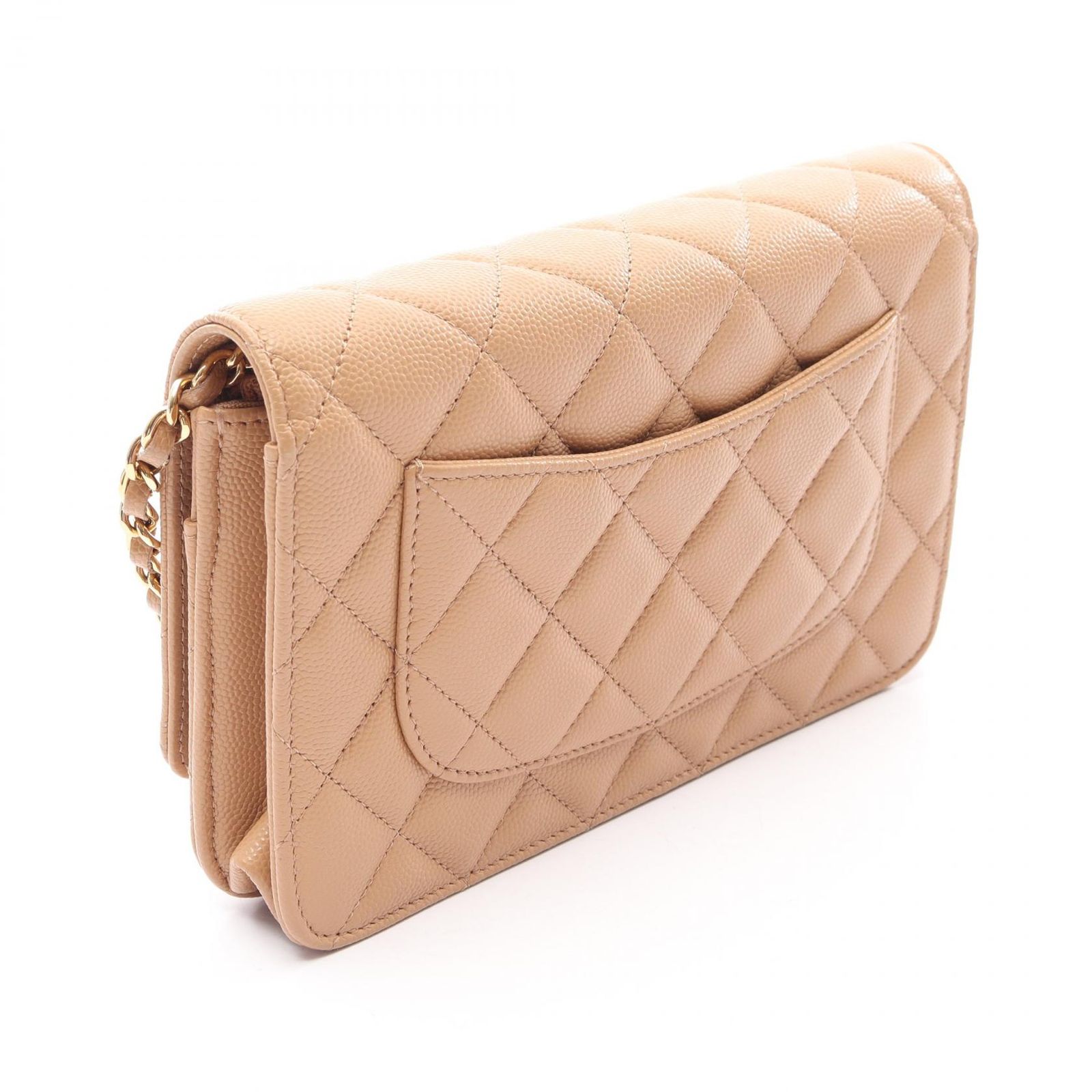 シャネル CHANEL ショルダーバッグ マトラッセ ベージュ カーフ（牛革