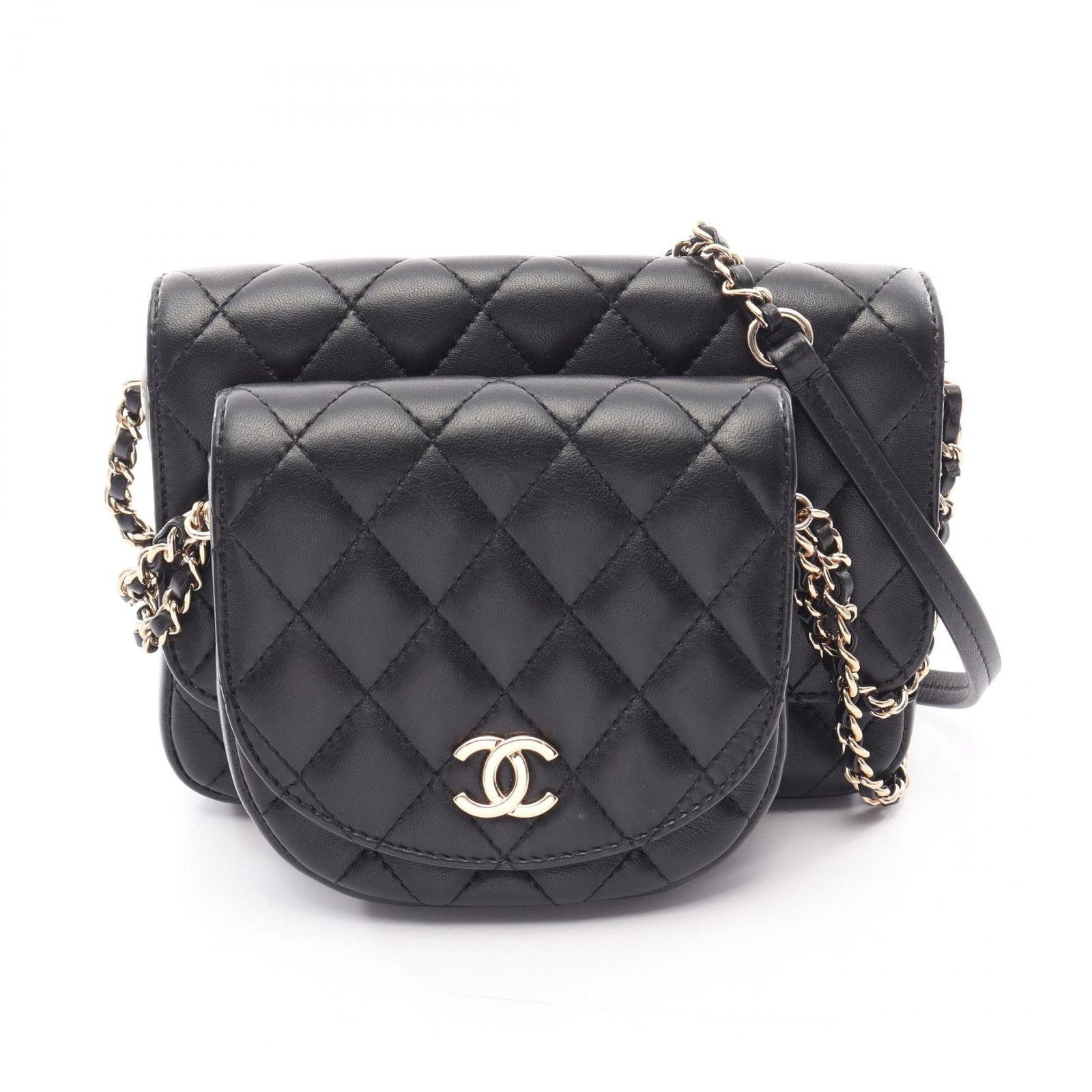 シャネル CHANEL ショルダーバッグ マトラッセ AS0545 ブラック ラムスキン（羊革） マトラッセ チェーンショルダー レディース Used A