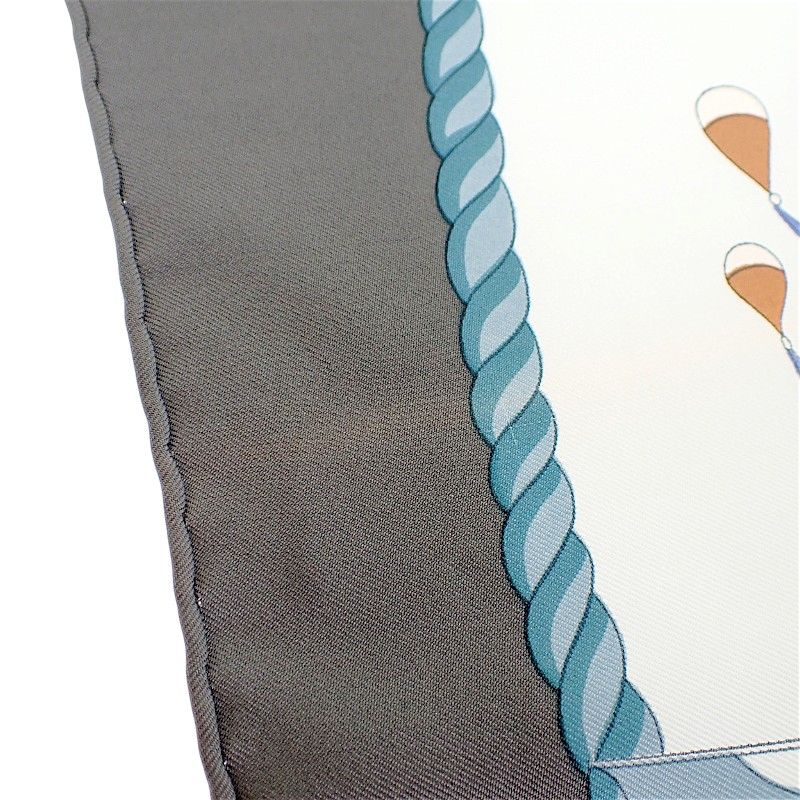 エルメス HERMES カレ90 Les Folies du Ciel スカーフ シルク グレー
