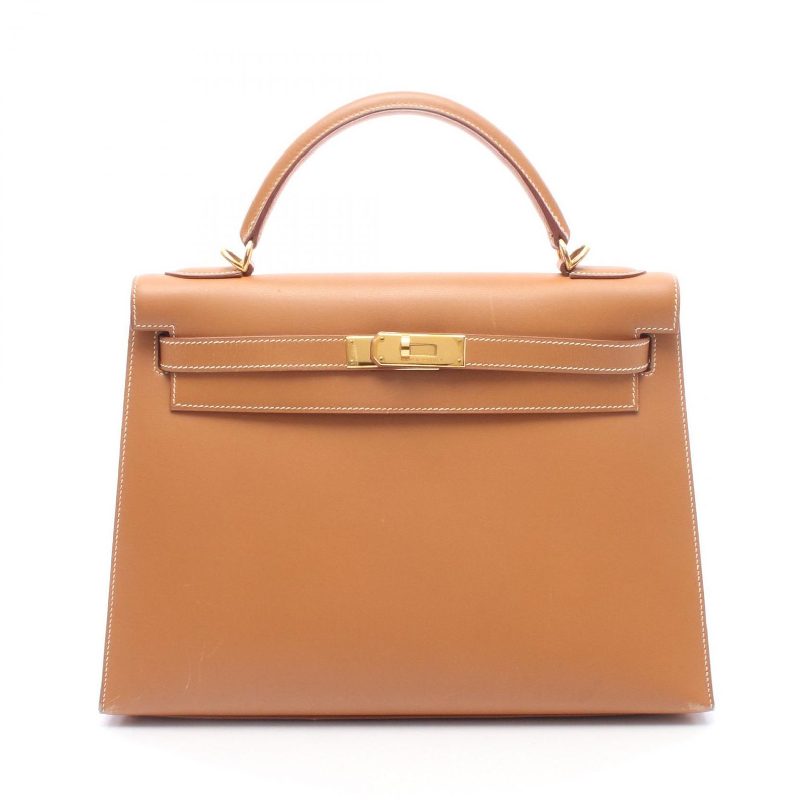 エルメス HERMES ハンドバッグ ケリー32 ナチュラル 外縫い 2WAY ナチュラル レザー ケリー32 ナチュラル レディース Used B
