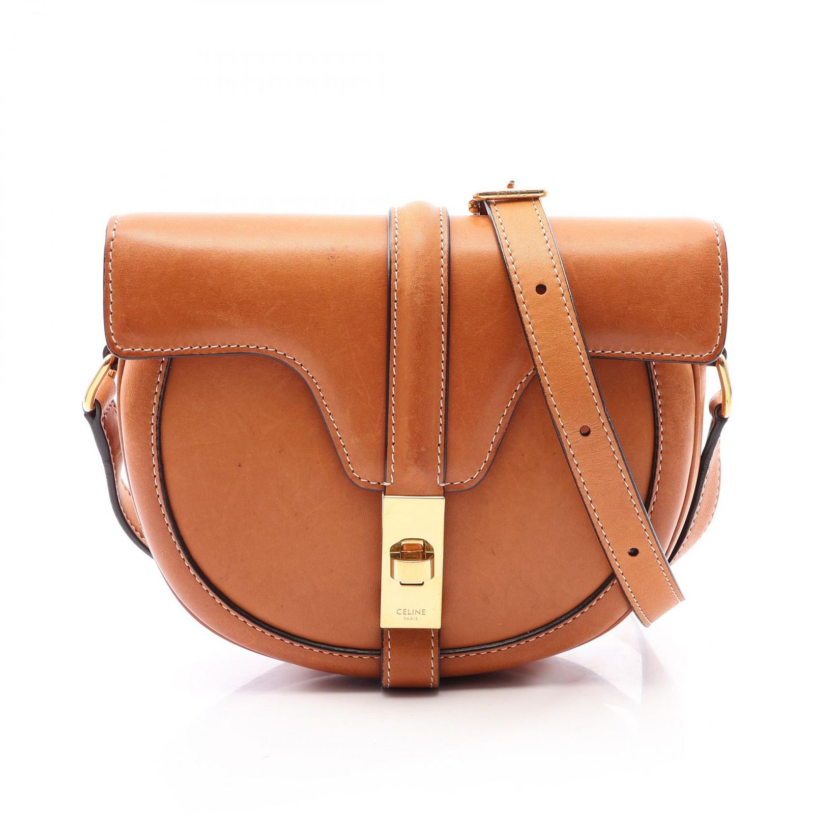 セリーヌ CELINE ショルダーバッグ Small Besace スモール ブザス 16セーズ 188013BO2.04LU タン レザー ブザス 16 スモール レディース Used B