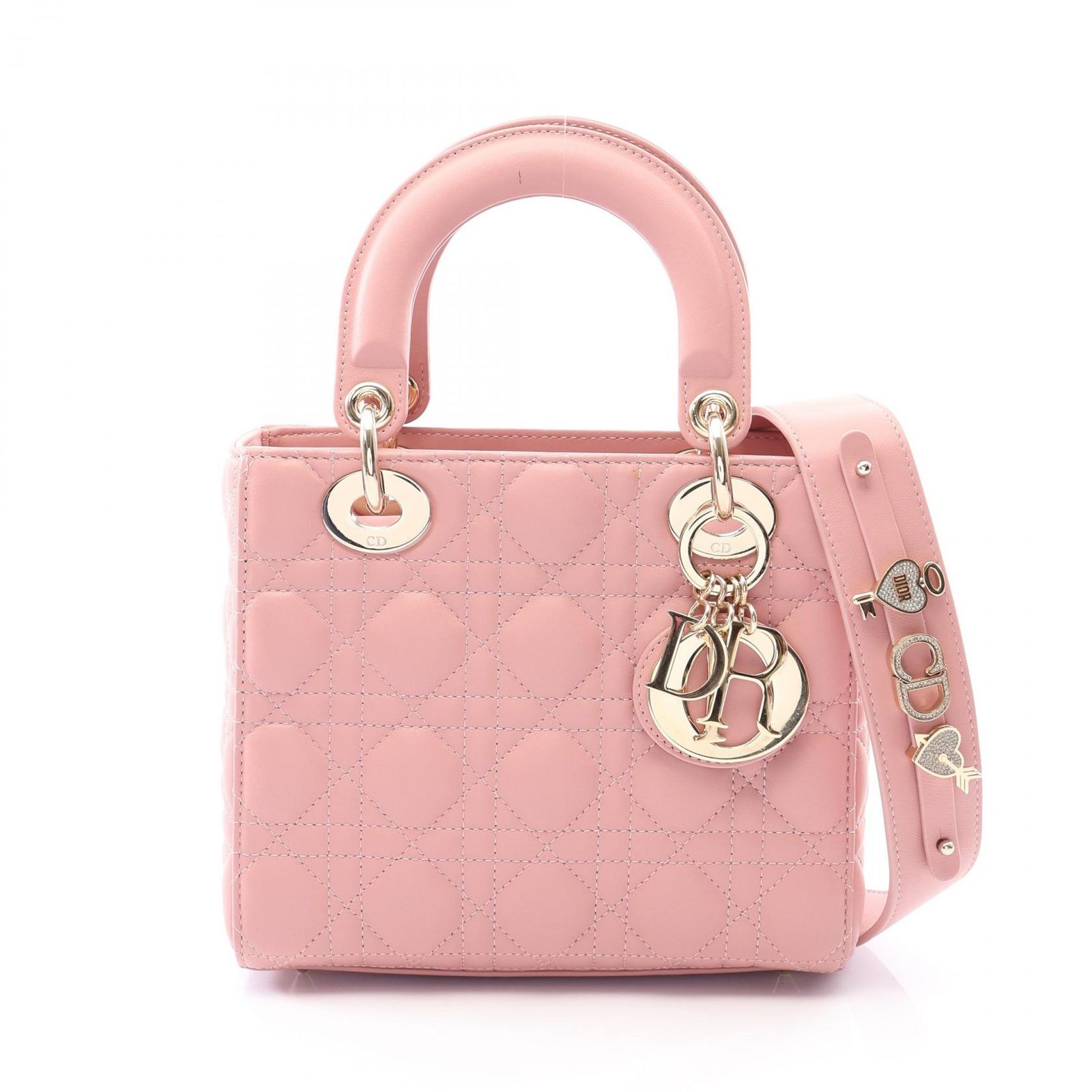 ディオール Dior ハンドバッグ LADY DIOR MY ABCDIOR カナージュ 2WAY M0538ONGE_M413 ピンク レザー Lady Dior My ABCDior バッグ スモール レディース Used A