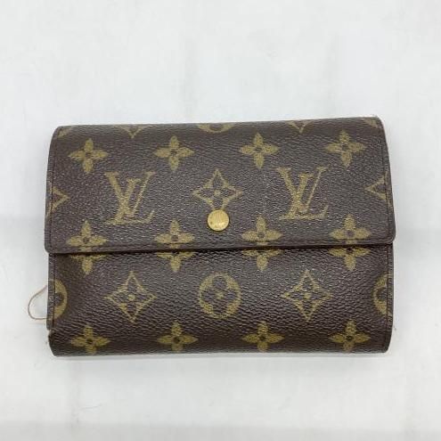 【中古】LOUIS VUITTON ポルトレゾール エテュイ パピエ モノグラム M61202 三つ折り財布 △状態考慮　ルイヴィトン[24]
