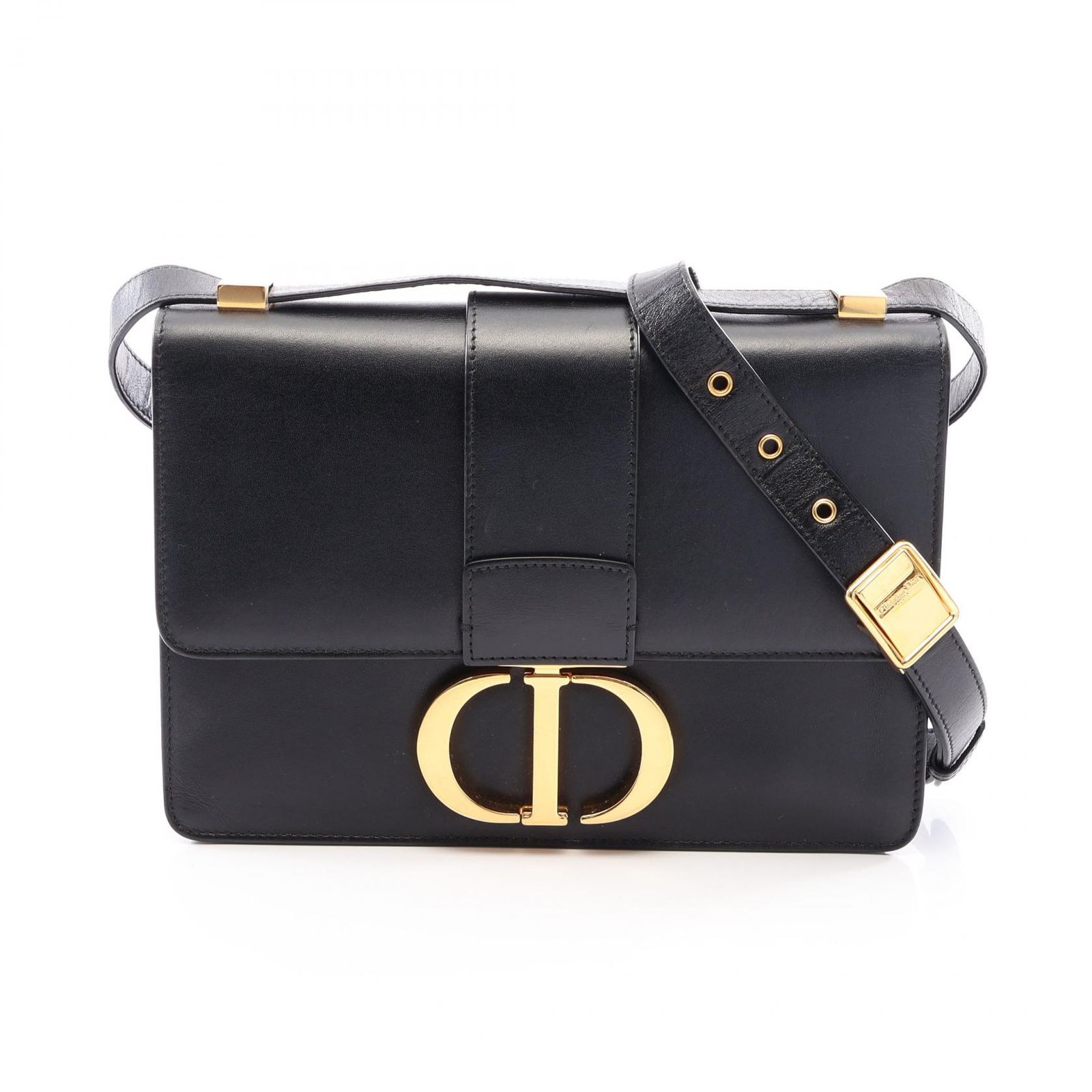 ディオール Dior ショルダーバッグ 30 MONTAIGNE モンテーニュ M9203UMOS ブラック レザー オブリーク 30 Montaigne バッグ レディース Used B