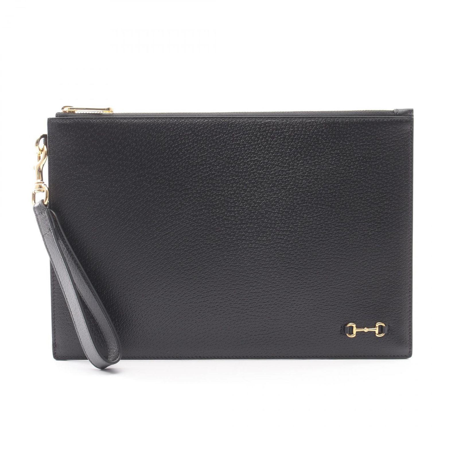 グッチ GUCCI セカンドバッグ クラッチバッグ ホースビット 700524 ブラック レザー ホースビット クラッチバッグ ユニセックス Used A
