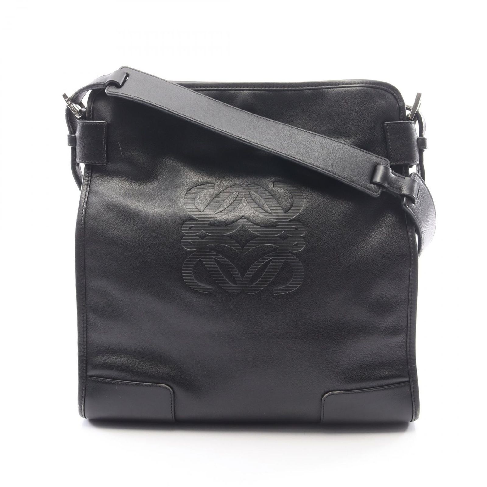 ロエベ LOEWE ショルダーバッグ アナグラム ブラック レザー