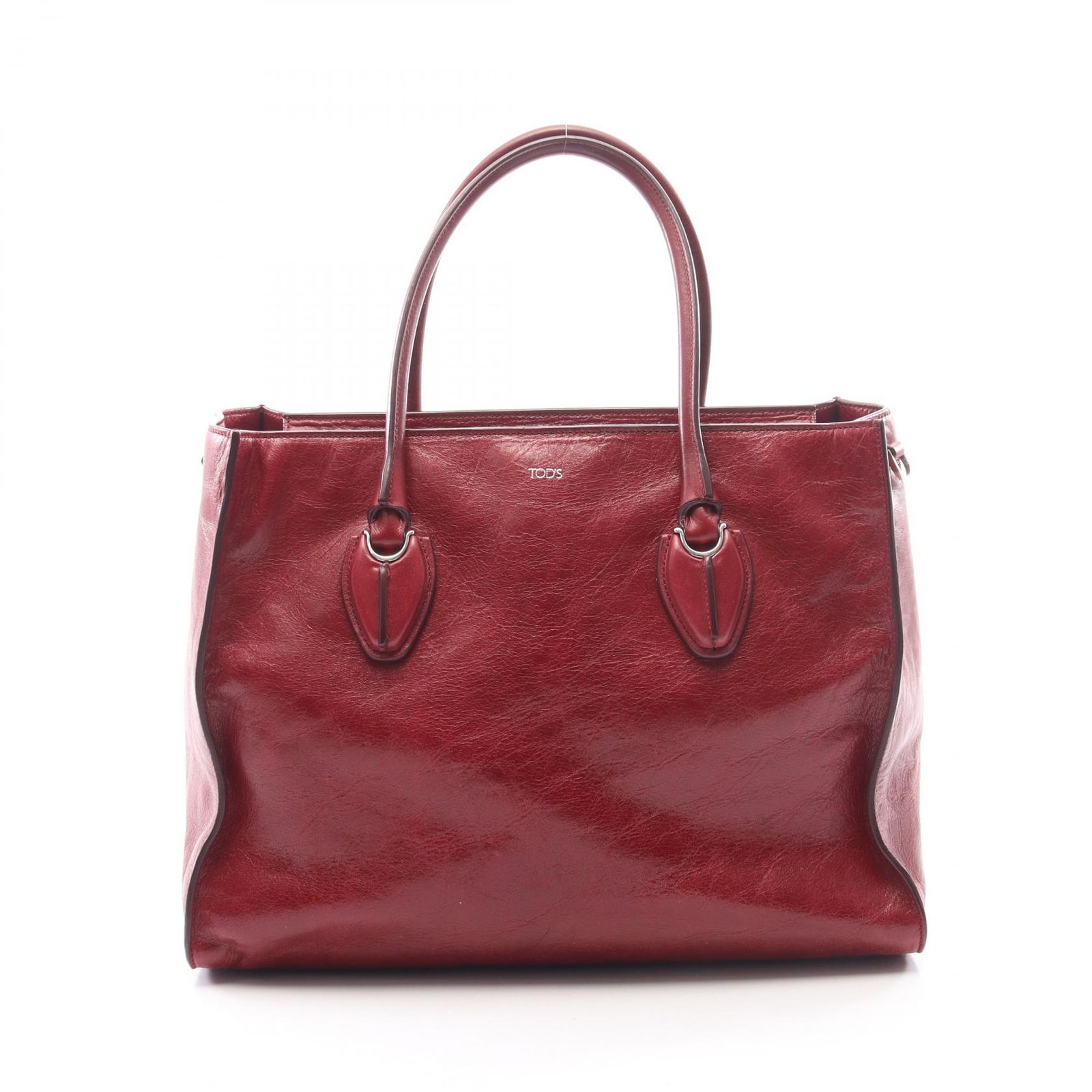 トッズ TOD'S トートバッグ Dスタイリング ボルドー レザー トートバッグ レディース Used A