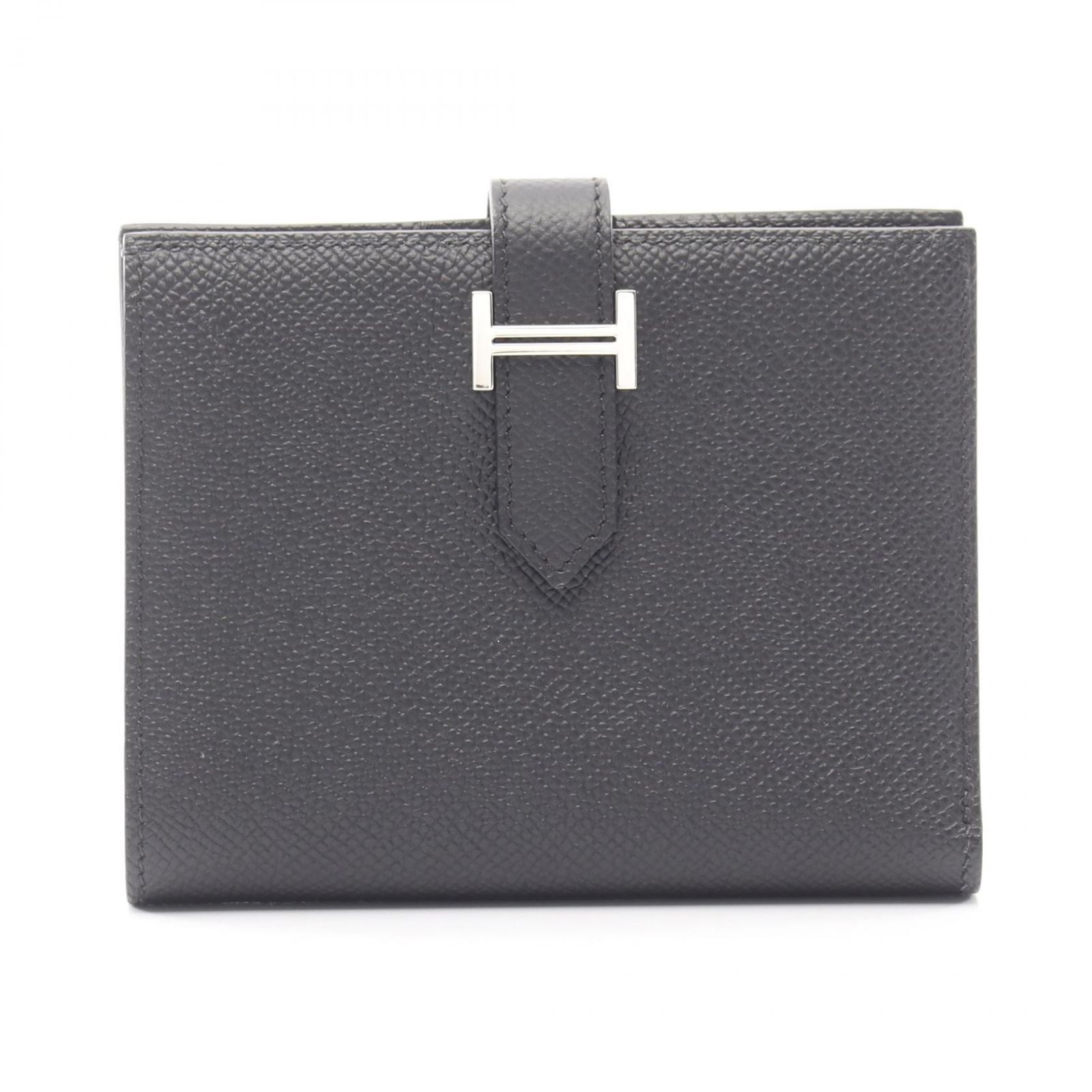 エルメス HERMES 二つ折り財布 ベアンコンパクト ブラック レザー ベアン コンパクト ブラック レディース Used A