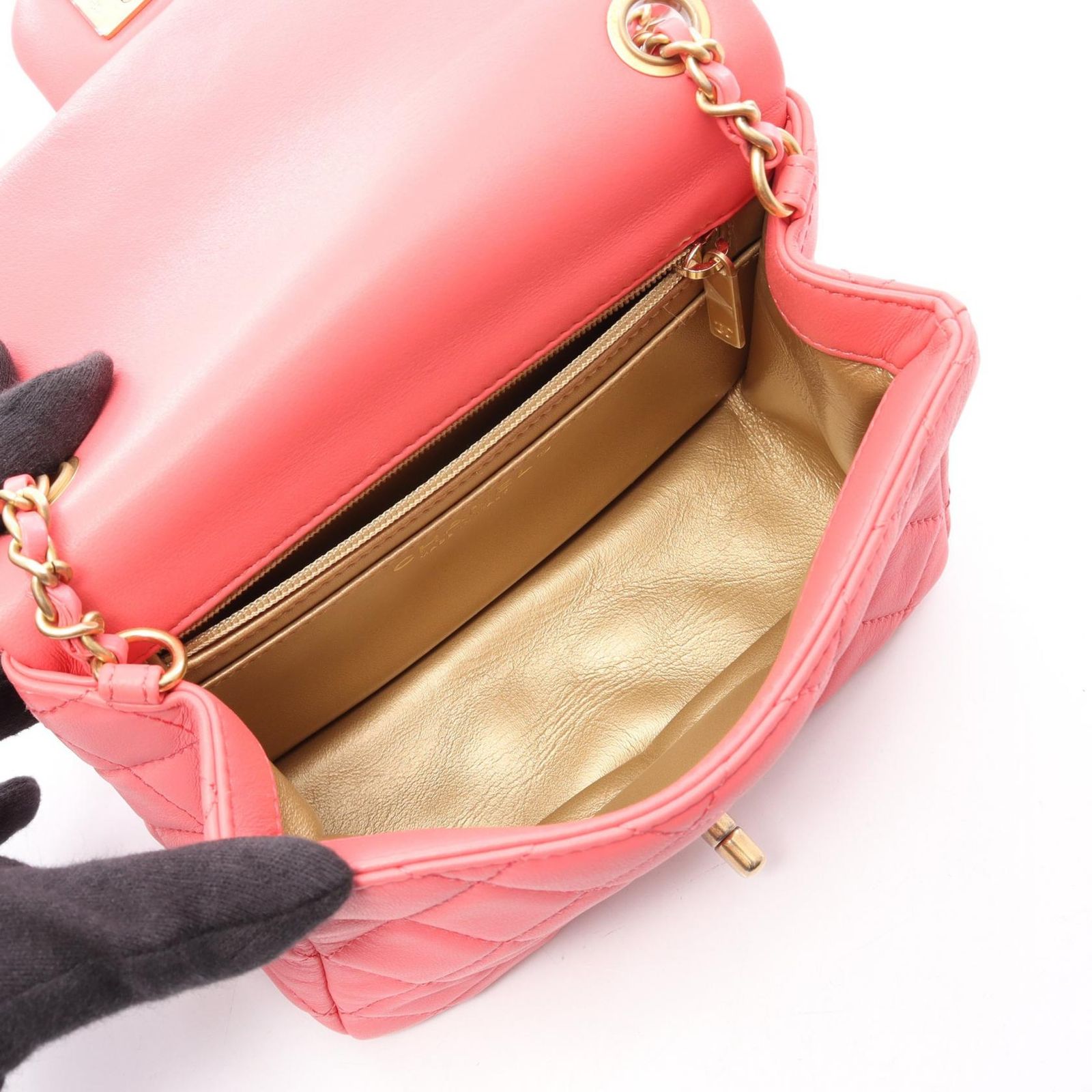 シャネル CHANEL ショルダーバッグ マトラッセ コーラルピンク 