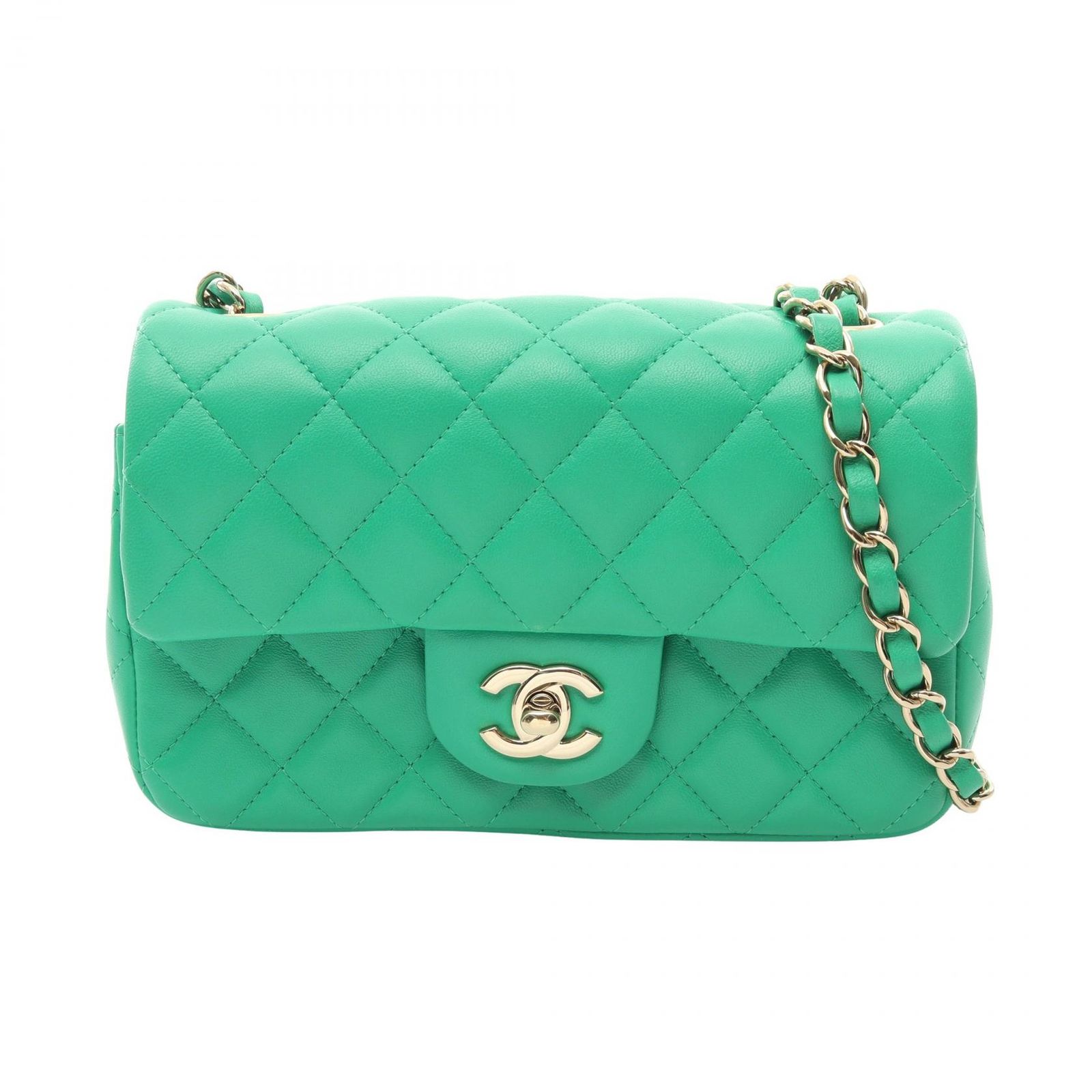 シャネル CHANEL ショルダーバッグ ミニマトラッセ20 A69900 グリーン ラムスキン（羊革） ミニマトラッセ チェーンショルダー レディース Used A