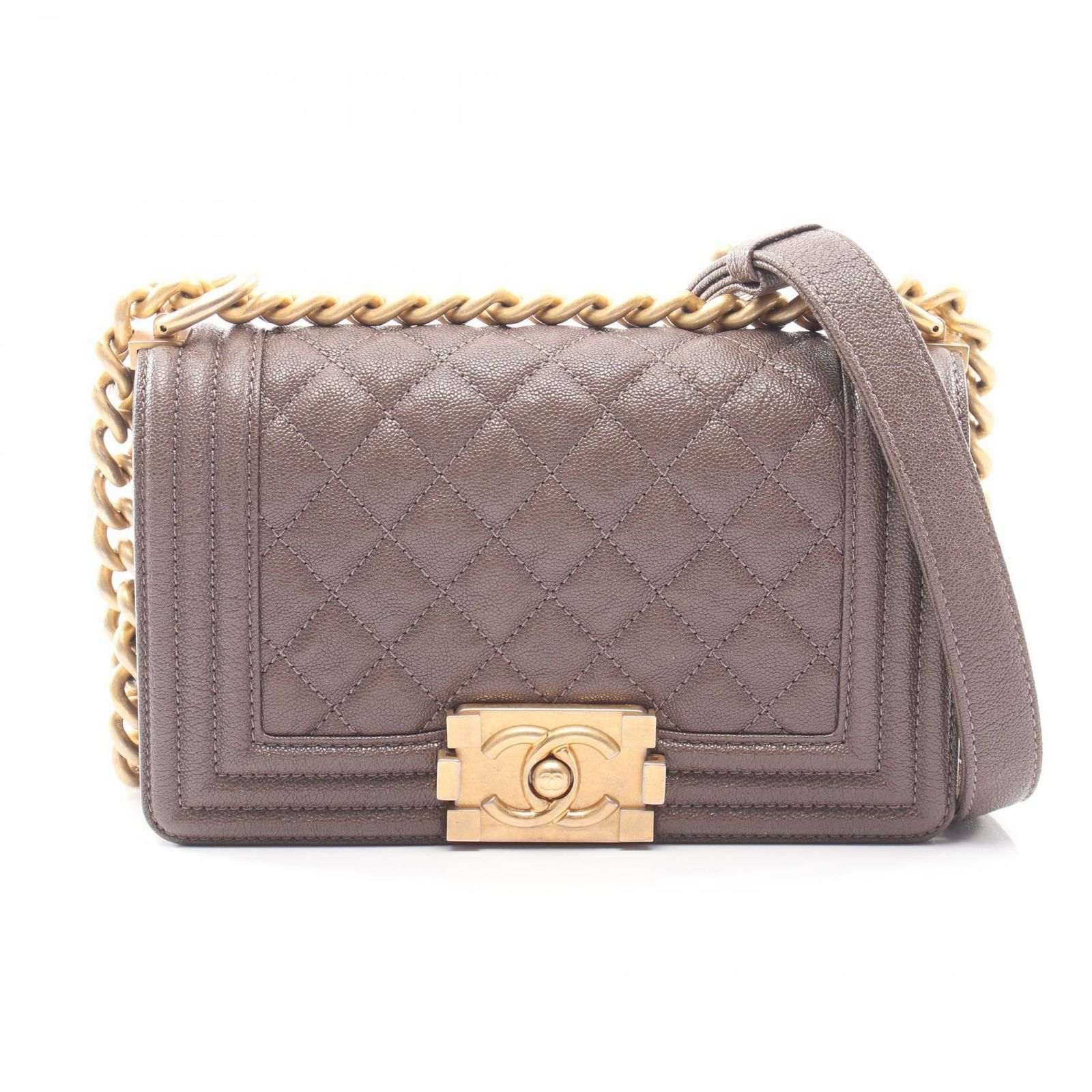 シャネル CHANEL ショルダーバッグ ボーイシャネル スモール A67085 ブラウン カーフ（牛革） ボーイシャネル スモール チェーンショルダー レディース Used A