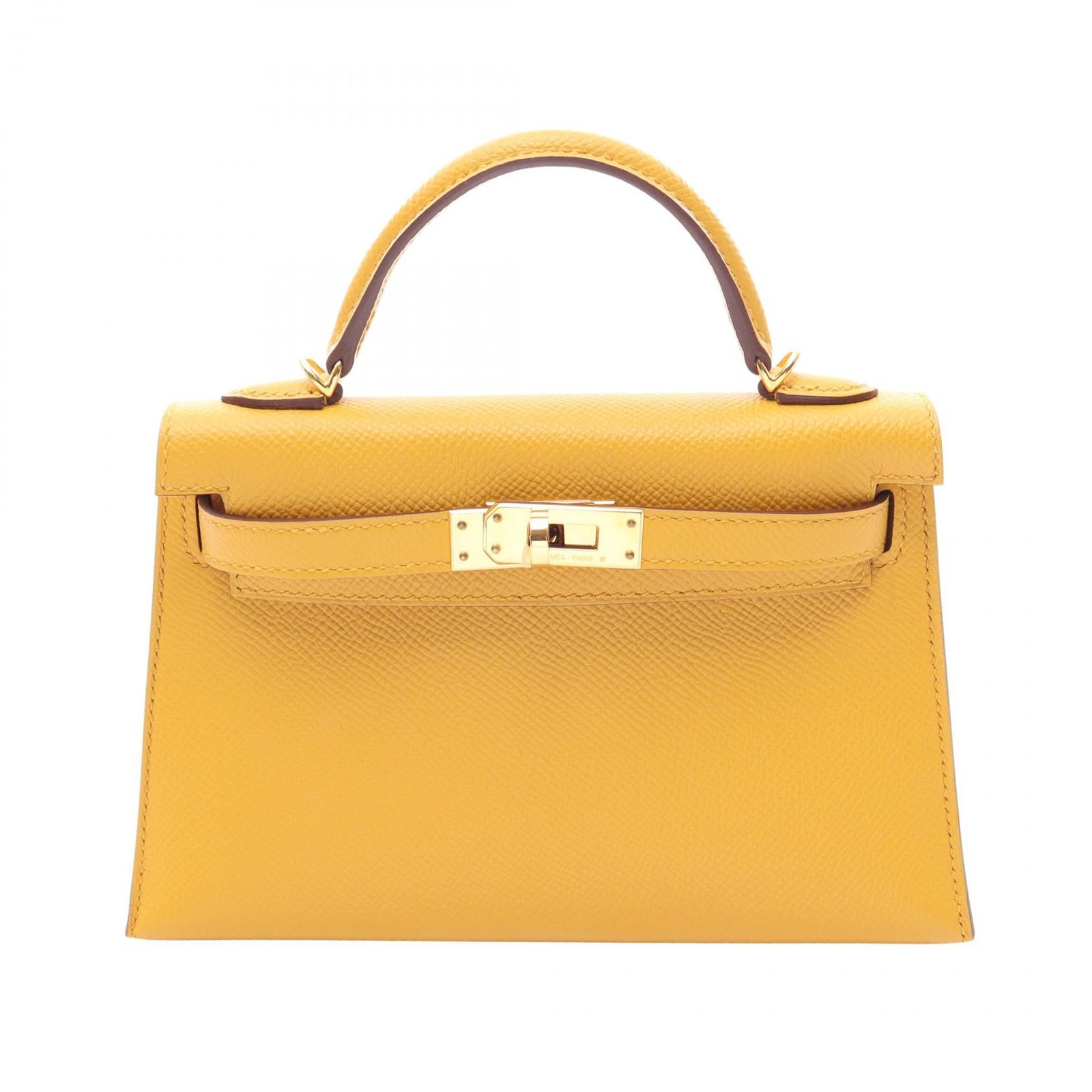 エルメス HERMES ハンドバッグ ミニケリー2 外縫い 2WAY ジョーヌアンブル その他 ミニケリー2 ジョーヌアンブル レディース Used A