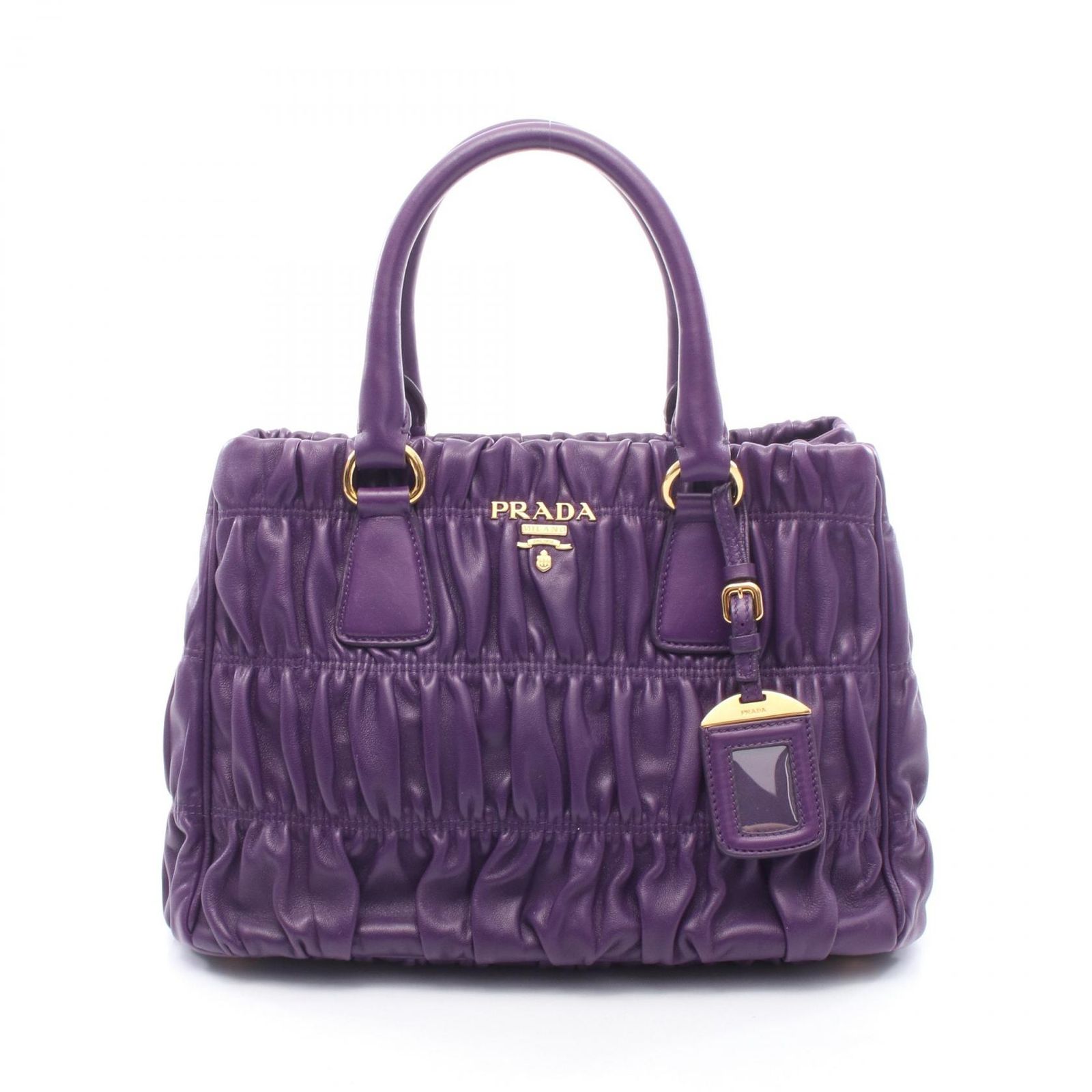 プラダ PRADA ハンドバッグ パープル レザー ハンドバッグ レディース Used B