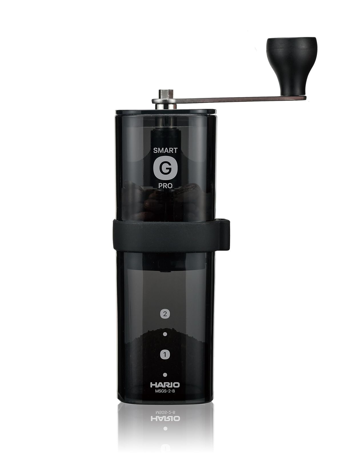 HARIO(ハリオ) コーヒーミル・スマートG PRO コーヒー豆24g 透明ブラック ステンレス刃 分解可能 コンパクト MSGS-2-B★ b104422c