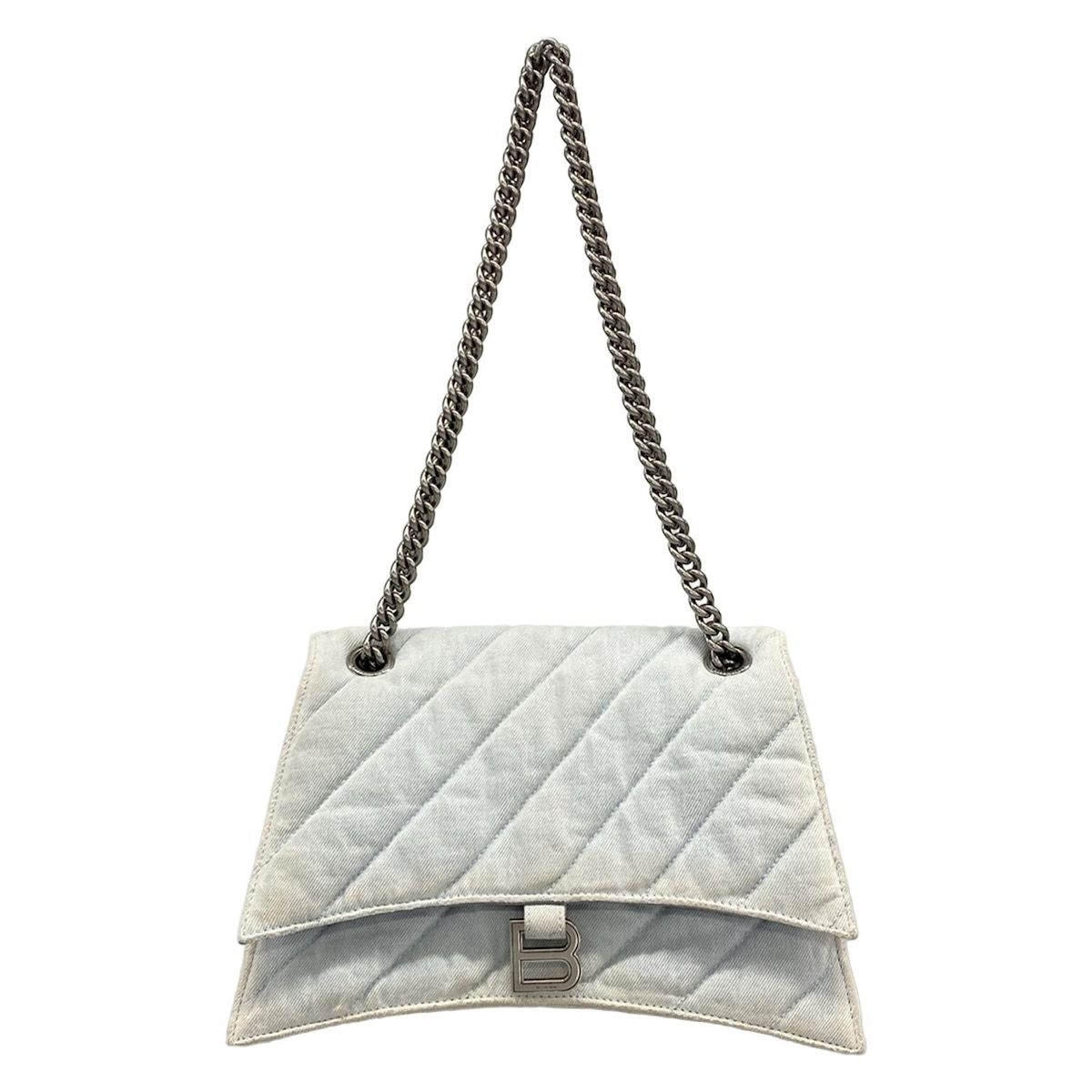 BALENCIAGA(バレンシアガ) ショルダーバッグ クラッシュ ミディアム 716393 ライトブルー チェーンショルダー
