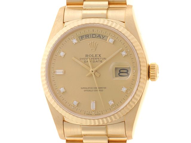 ROLEX ロレックス ウォッチ デイデイト 10PD 時計 18038A 腕時計 K18イエローゴールド K18YG/K18イエローゴールド K18YG イエロー文字盤 イエロー メンズ【中古】431