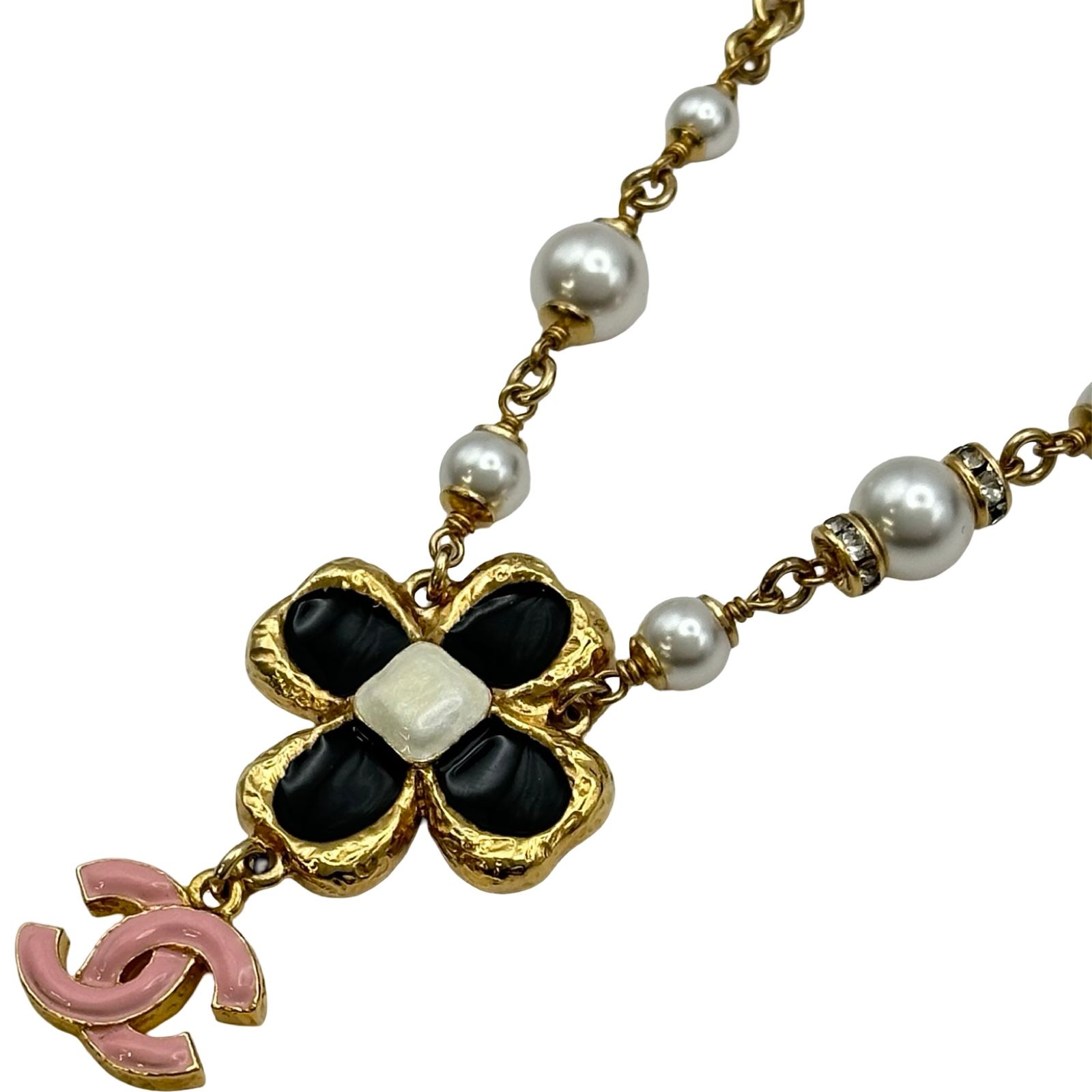 シャネル CHANEL ココマークフラワーネックレス ゴールド メタル/パール アクセサリー