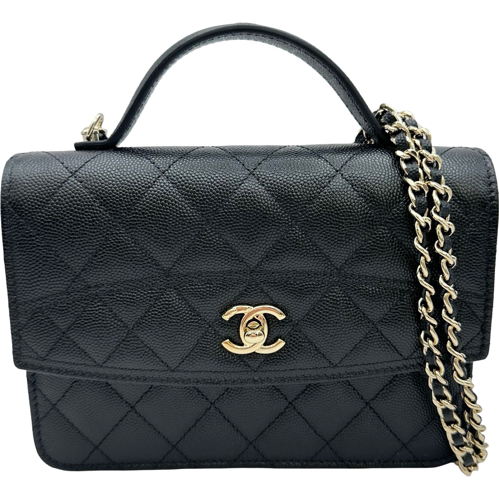 シャネル CHANEL マトラッセ トップハンドルチェーンバックパック AP4406 ブラック ゴールド金具 キャビア レディース リュック・デイパック