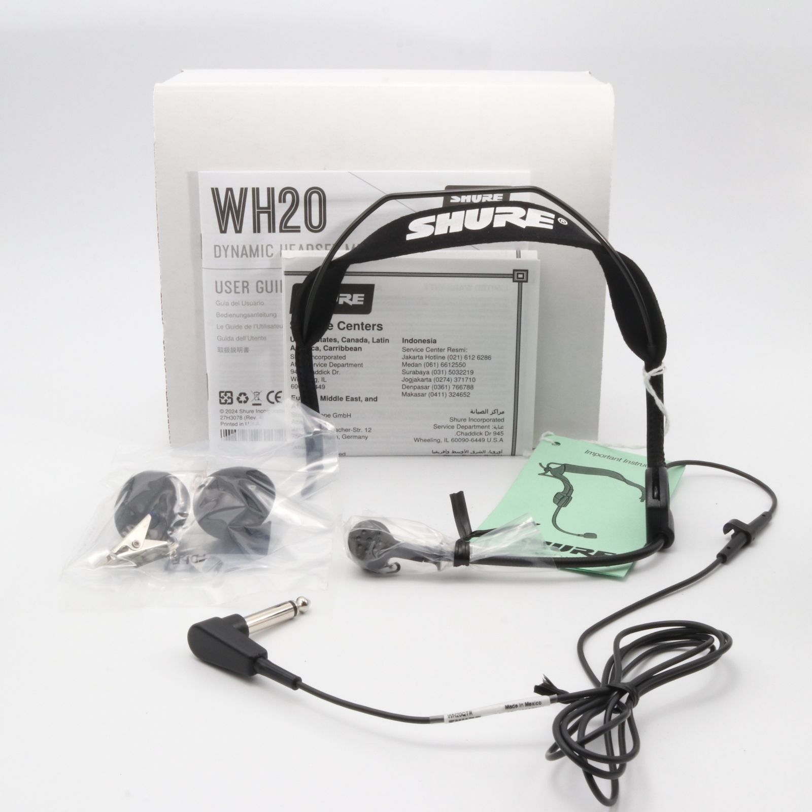 【未使用品】SHURE WH20 ヘッドウォーンマイクロホン WH20QTR ダイナミックマイクロホン