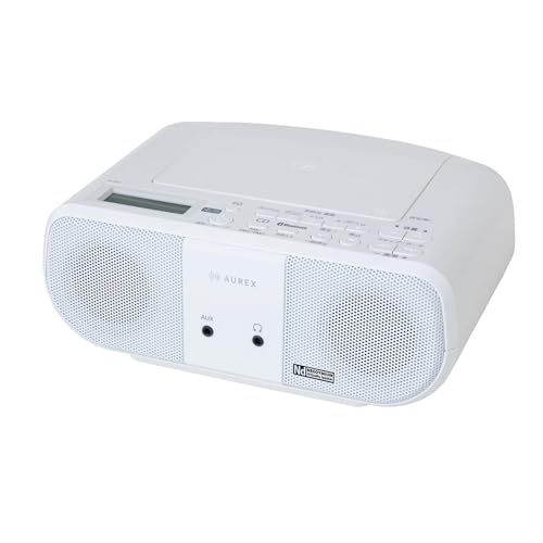 AUREX(オーレックス) CDラジオ AX-ANC1(W) ホワイト Bluetooth Ver5.3 ネオジウムスピーカー レジューム スリープタイマー ワイドFM AM FM ラジオ 語学学習 コンパクト 軽量 AC 乾電池 2電源 対応 ステレオ ts