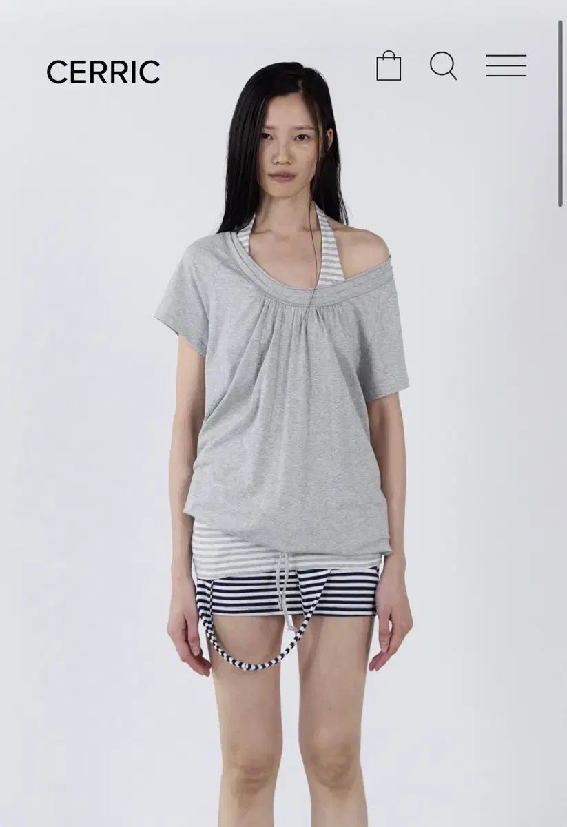 セリック Round Drawstring Hem Top