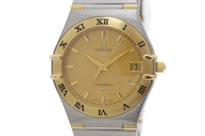 OMEGA オメガ コンステレーション ハーフバー 1312.10 腕時計 ウォッチ K18YG イエローゴールド SS ステンレススチール クオーツ シャンパン文字盤 メンズ【中古】460