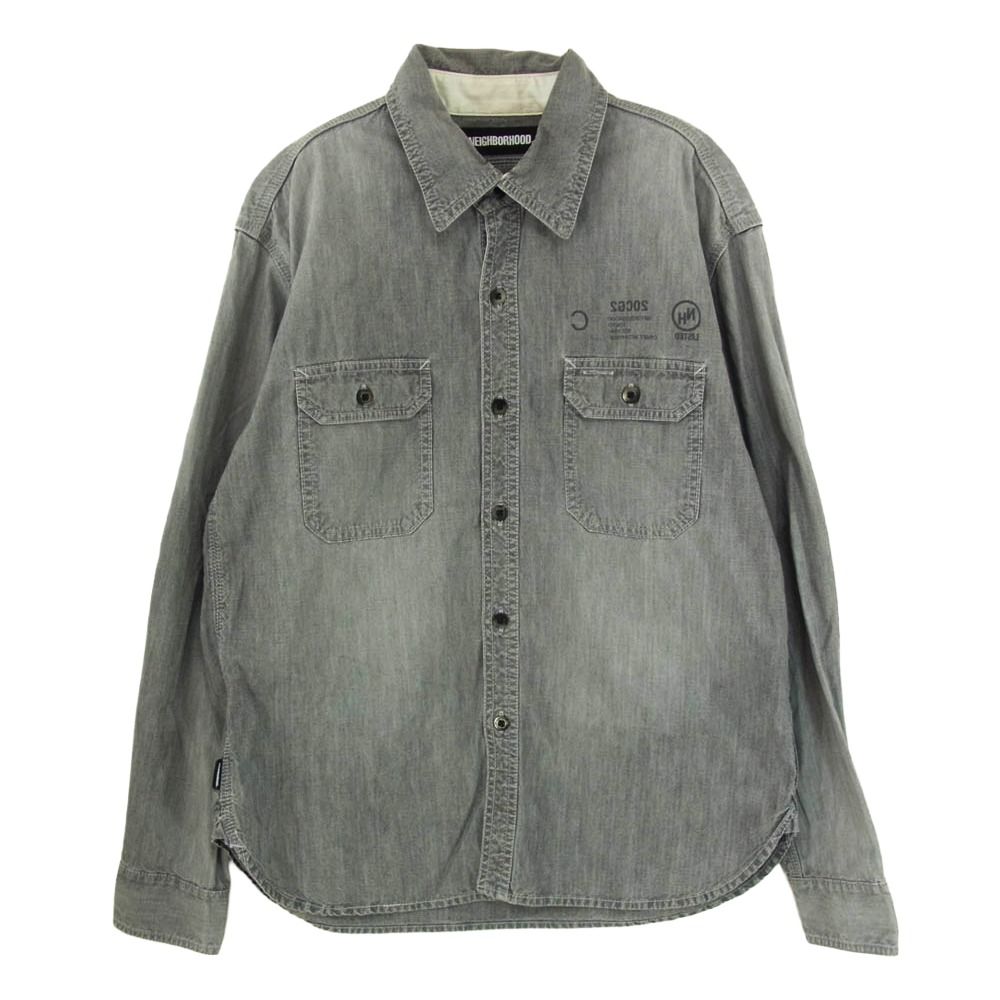 NEIGHBORHOOD ネイバーフッド 202YTNH-SHM01 SAVAGE CHAMBRAYC-SHIRT.LS シャンブレー 長袖 ロングスリーブ シャツ グレー系 2【中古】