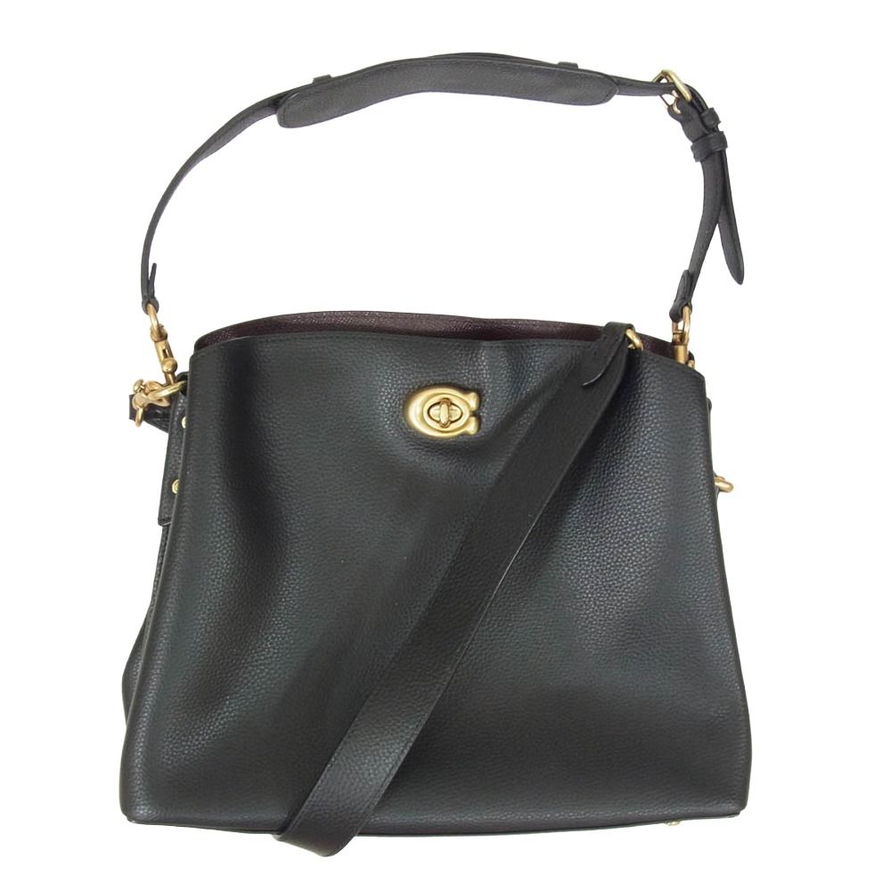 COACH コーチ C2621 ウィロウ 2WAY ショルダー ハンド レザー バッグ ブラック系【中古】