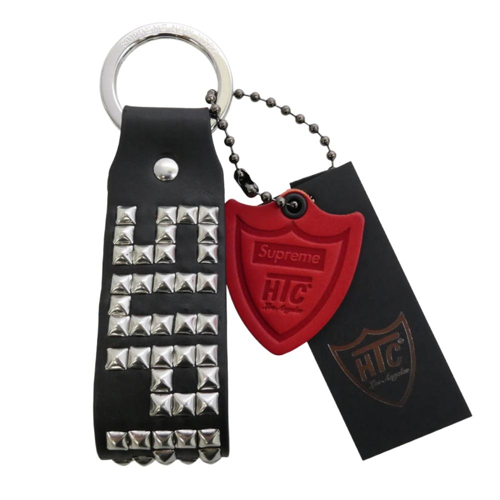 Supreme シュプリーム HTC エイチティーシー 23SS x Hollywood Trading Company Studded Keychain スタッディド キーチェーン ブラック系 シルバー系 2.5×7.6cm【極上美品】【中古】