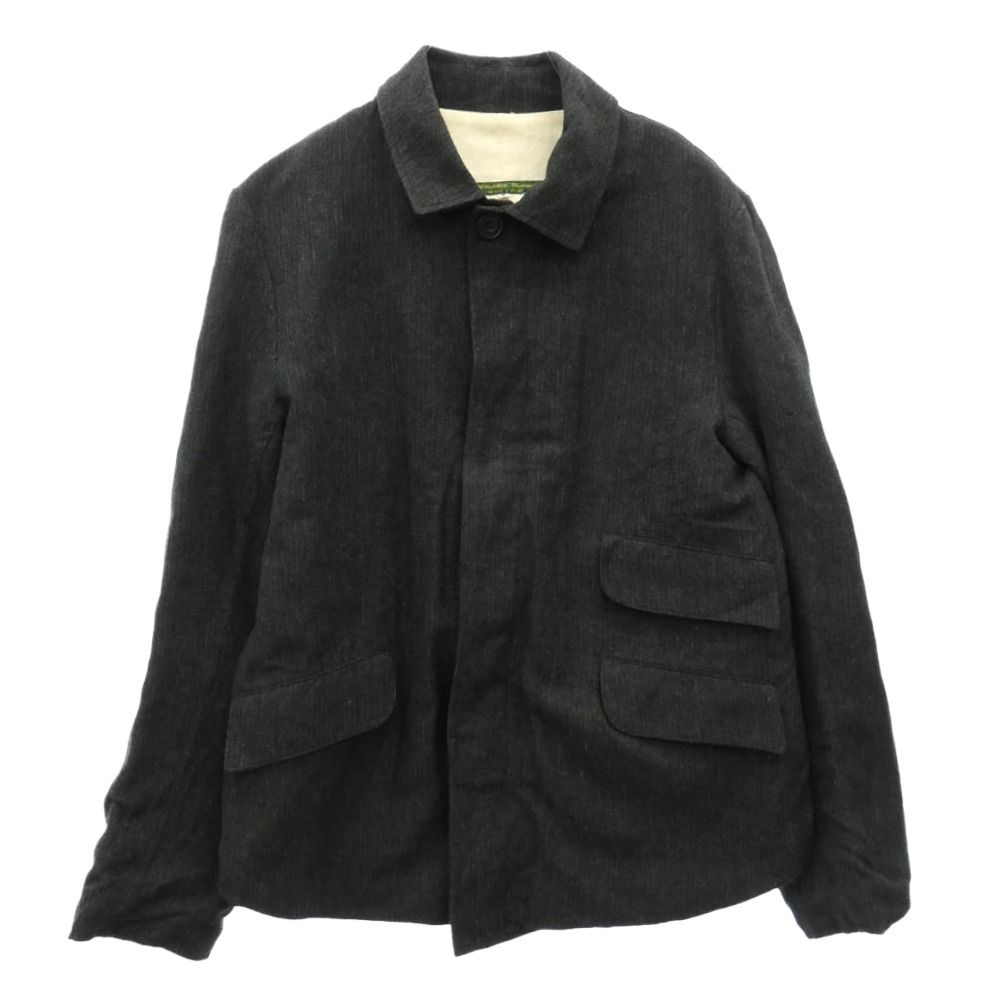 Wool Linen Mac Coat Tweed Short ウールリネン ツイード ショート マックコート チャコール系 S【中古】