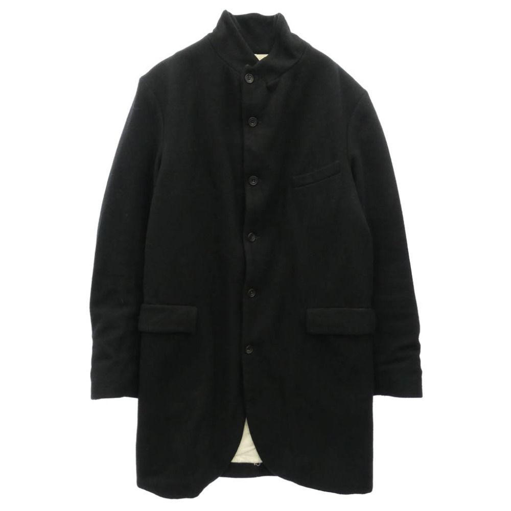 Paul Harnden ポールハーデン Mens Long Blazer ウールメルトン メンズロングブレザー ジャケット ブラック系 XS【中古】