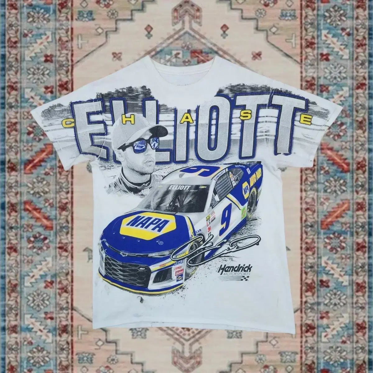Rare ナスカー CHASE ELLIOTT ビックロゴ レーシング 半袖 Tシャツ M