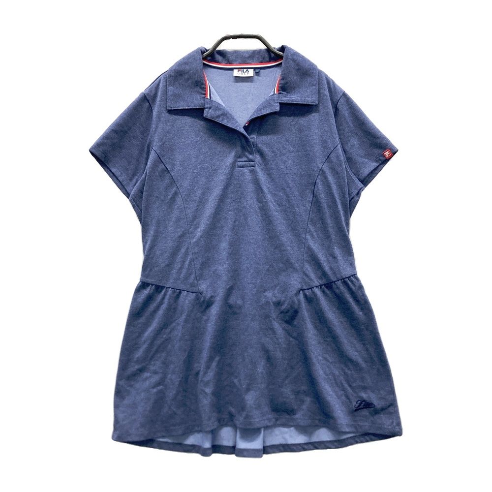 サイズ：L FILA GOLF フィラゴルフ 半袖ポロ ワンピース ネイビー系